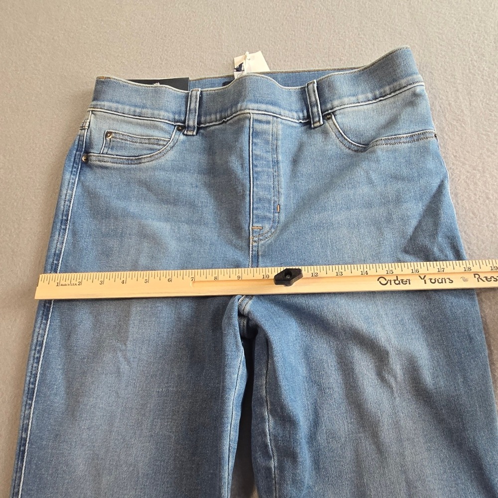 Spanx Flare Jeans Womens XL Stonewashed Blue High Rise Shaping Stretch 20960R - Picture 7 of 9